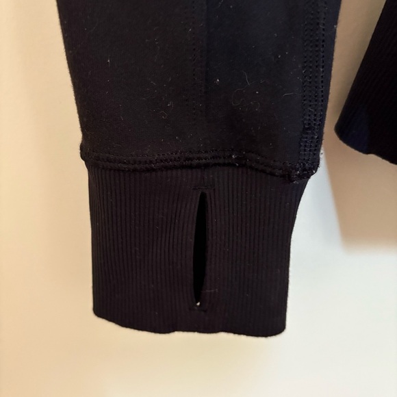 Lululemon Gray Black Herring Bone Mock Neck Zip-Up Track Jacket - Size 2 - Picture 6 of 10